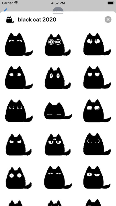 Emulate iPhone app Black cat stickers - Cute emo using MyAndroid