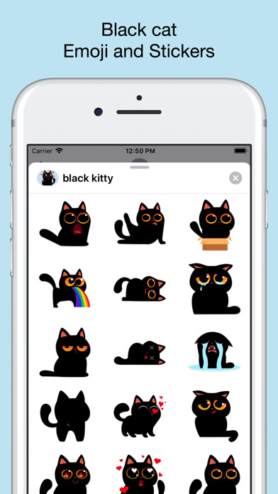 Emulate iPhone app Black cat stickers - Funny emo using MyAndroid Emulate iPhone app Black cat stickers - Funny emo using MyAndroid
