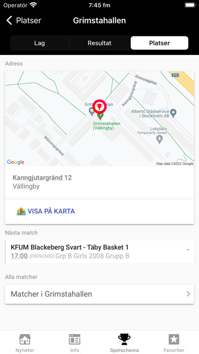Emulate iPhone app Blackeberg Basket Cup using MyAndroid