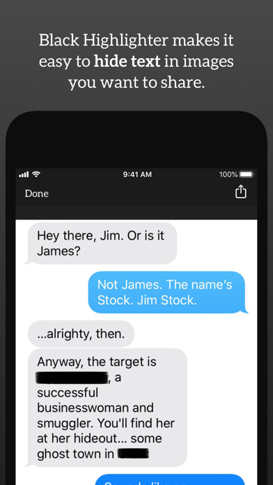 Emulate iPhone app Black Highlighter: Censor Text using MyAndroid
