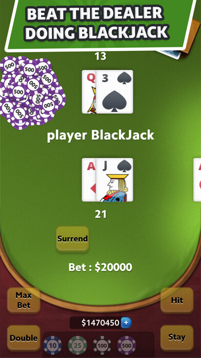 Emulate iPhone app Blackjack - 2018 using MyAndroid
