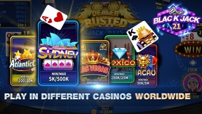 Emulate iPhone app Blackjack 21 online card game using MyAndroid