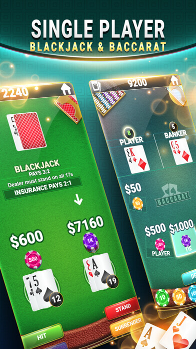 Emulate iPhone app Blackjack & Baccarat - Casino using MyAndroid