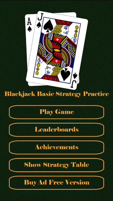 Emulate iPhone app Blackjack Basic Strategy Practice using MyAndroid