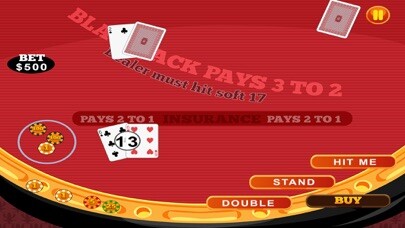 Emulate iPhone app Blackjack Card Casino Bet 21 using MyAndroid