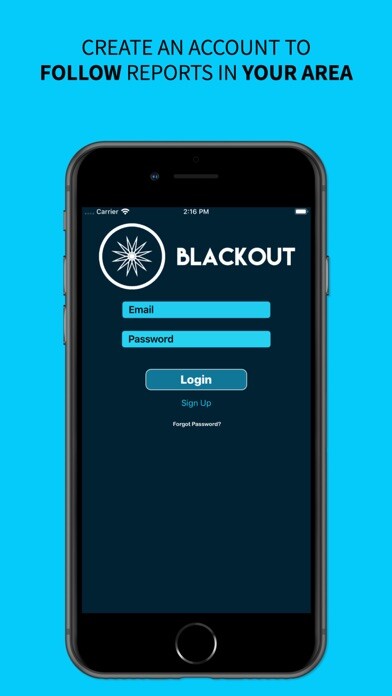 Emulate iPhone app BlackOut : Social Advisory App using MyAndroid