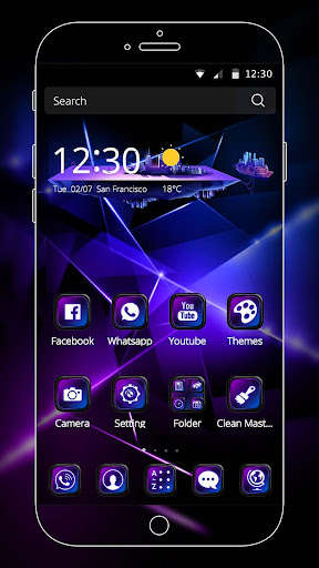 Run android online APK Black Purple Technology Theme from MyAndroid or emulate Black Purple Technology Theme using MyAndroid
