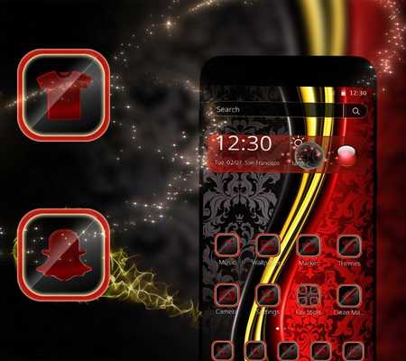 Emulate Android APK Black Red Pattern Theme