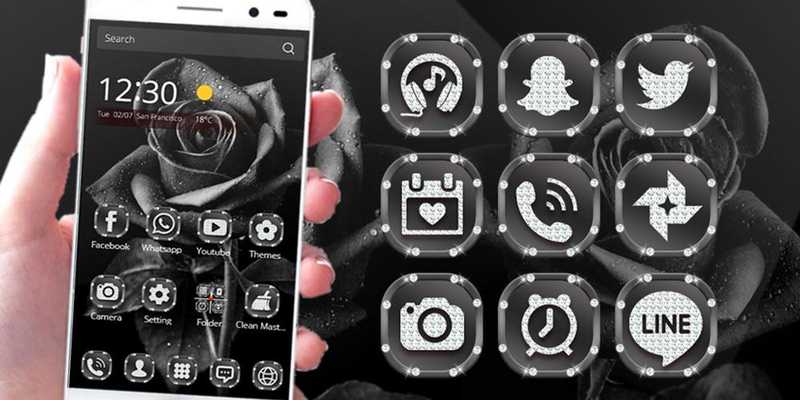 Emulate Android APK Black Rose Diamond Theme Emulate Android APK Black Rose Diamond Theme