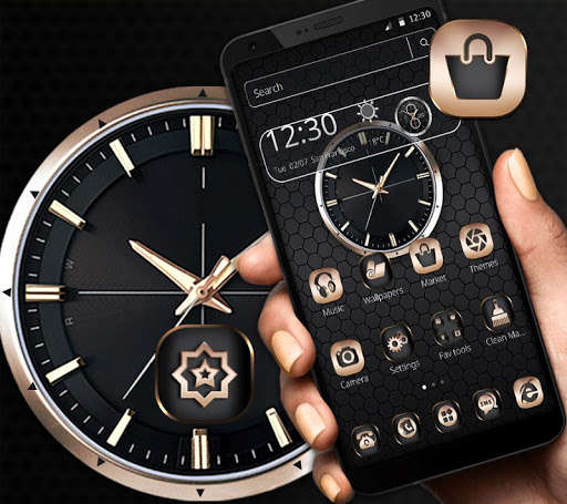 Run android online APK Black Rose Gold Watch Theme from MyAndroid or emulate Black Rose Gold Watch Theme using MyAndroid