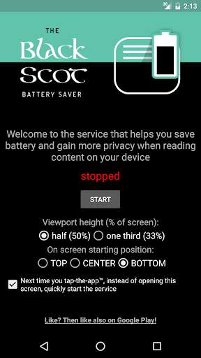 Run android online APK BlackScot screen battery saver from MyAndroid or emulate BlackScot screen battery saver using MyAndroid Run android online APK BlackScot screen battery saver from MyAndroid or emulate BlackScot screen battery saver using MyAndroid