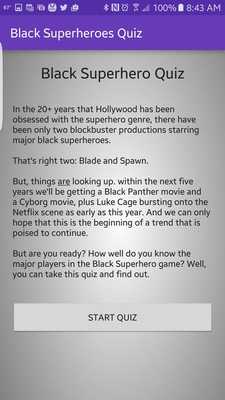 Emulate Android APK Black Superhero Quiz Emulate Android APK Black Superhero Quiz