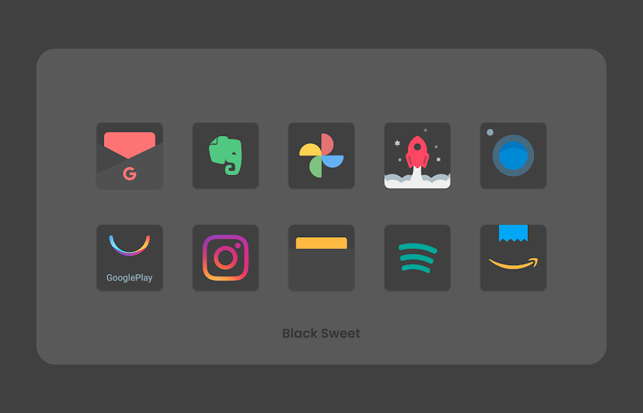 Run android online APK Black Sweet - Icon Pack from MyAndroid or emulate Black Sweet - Icon Pack using MyAndroid