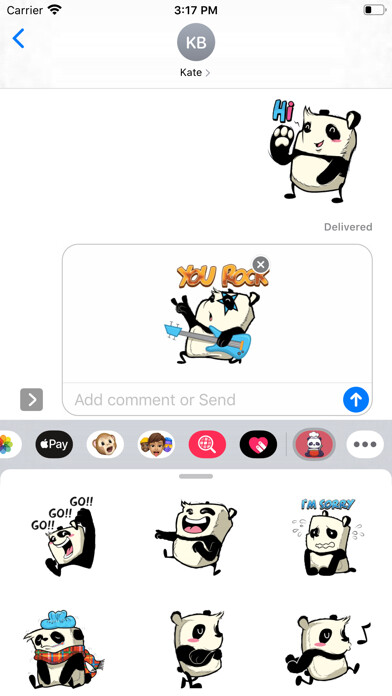 Emulate iPhone app Black White Panda Stickers using MyAndroid