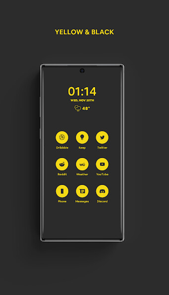 Run android online APK Black  Yellow - A Premium Flatcon Icon Pack from MyAndroid or emulate Black  Yellow - A Premium Flatcon Icon Pack using MyAndroid