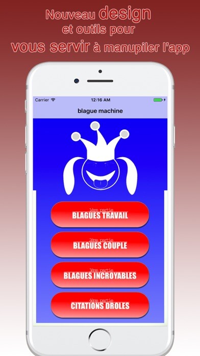 Emulate iPhone app blague du jour - citations droles entre amis using MyAndroid Emulate iPhone app blague du jour - citations droles entre amis using MyAndroid
