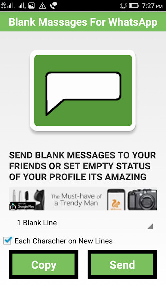 Run android online APK Blank text for whatsapp from MyAndroid or emulate Blank text for whatsapp using MyAndroid
