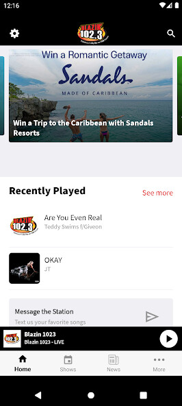 Emulate iPhone app Blazin 102.3 using MyAndroid Emulate iPhone app Blazin 102.3 using MyAndroid