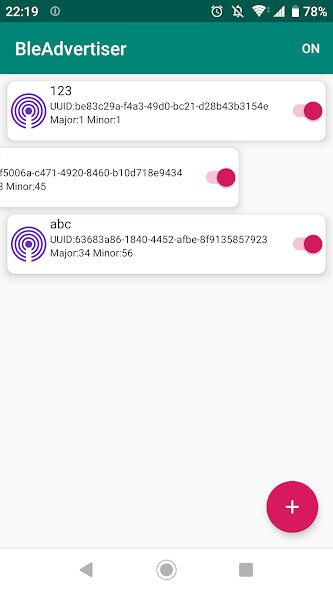 Run android online APK BleAdvertiser from MyAndroid or emulate BleAdvertiser using MyAndroid