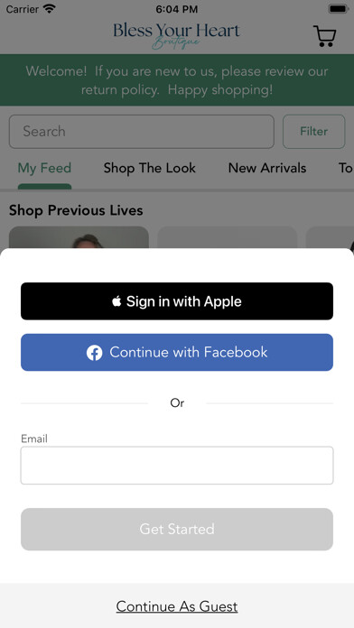 Emulate iPhone app Bless Your Heart Boutique using MyAndroid