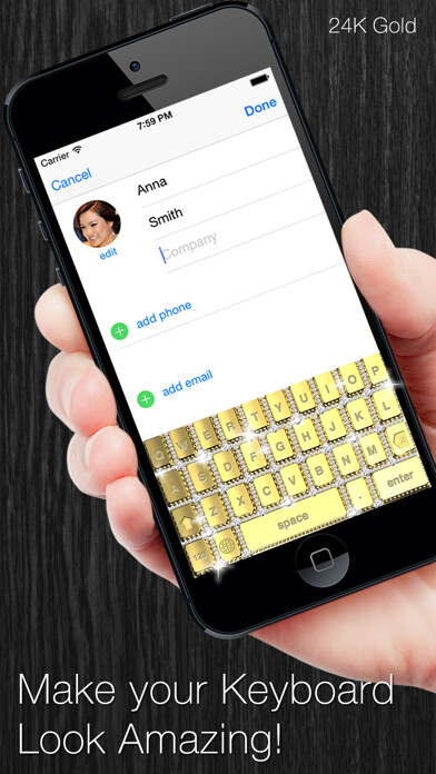 Emulate iPhone app Bling My Keyboard - Rose Gold, Diamond, Gold Keyboards using MyAndroid