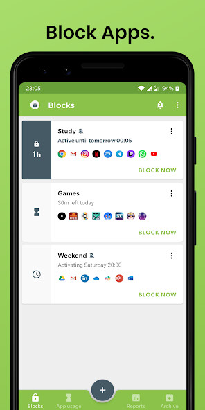 Run android online APK Block Apps: Digital Wellbeing from MyAndroid or emulate Block Apps: Digital Wellbeing using MyAndroid