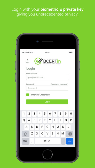 Emulate iPhone app BlockCerts BCERTin using MyAndroid Emulate iPhone app BlockCerts BCERTin using MyAndroid