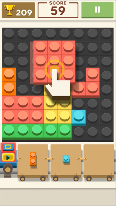 Emulate iPhone app Block Train: Puzzle using MyAndroid