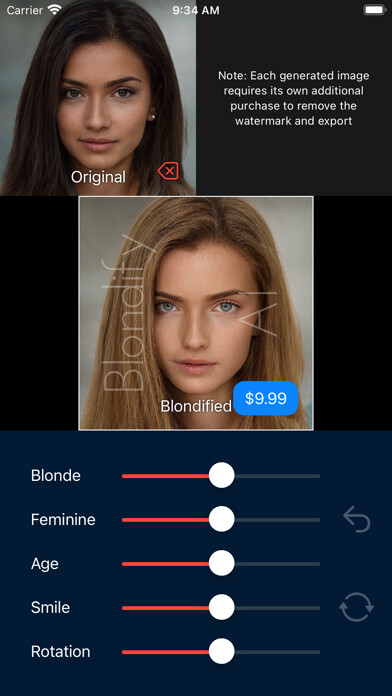 Emulate iPhone app Blondify using MyAndroid
