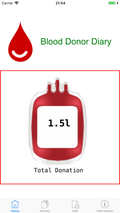 Emulate iPhone app Blood Donor Diary using MyAndroid
