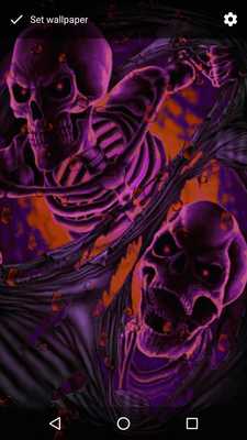 Emulate Android APK Blood Drip Skeleton Skull Halloween Live Wallpaper