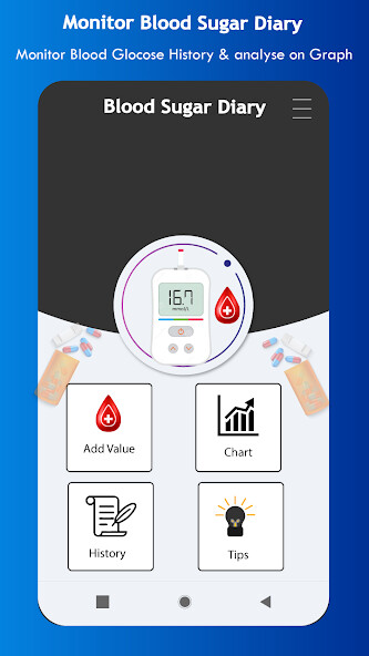 Run android online APK Blood Sugar Tracker App Diary from MyAndroid or emulate Blood Sugar Tracker App Diary using MyAndroid