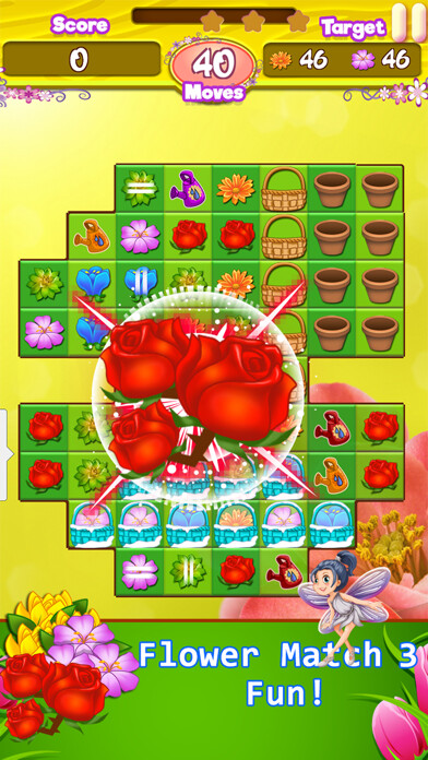 Emulate iPhone app Blossom Garden - Free Flower Blast Match 3 Puzzle using MyAndroid