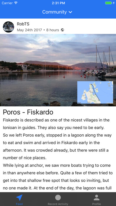 Emulate iPhone app Blue Boat Log using MyAndroid