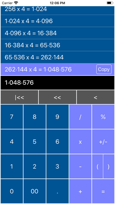 Emulate iPhone app Blue Calc using MyAndroid