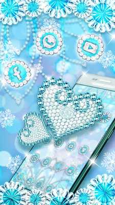 Emulate Android APK Blue Diamond Glitter Heart Theme