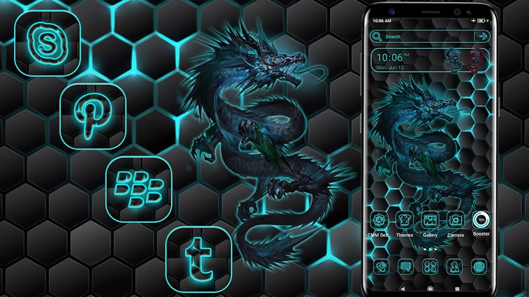 Run android online APK Blue Dragon Theme from MyAndroid or emulate Blue Dragon Theme using MyAndroid