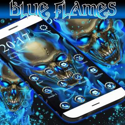 Emulate Android APK Blue Flames Launcher Theme