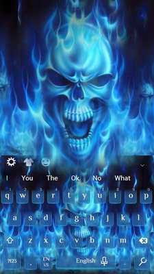 Emulate Android APK Blue flames skeleton keyboard Emulate Android APK Blue flames skeleton keyboard