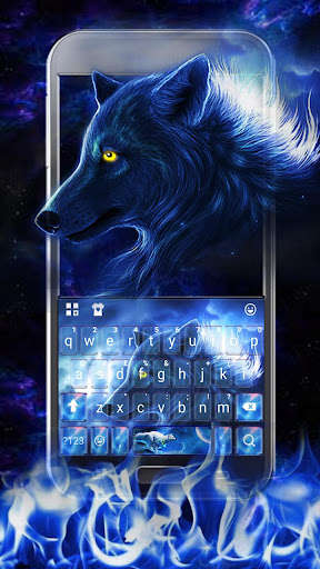 Run android online APK Blue Flaming Wolf Keyboard Theme from MyAndroid or emulate Blue Flaming Wolf Keyboard Theme using MyAndroid