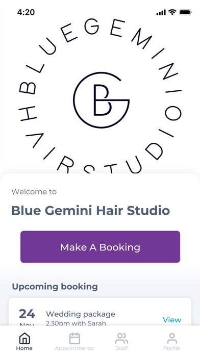 Emulate iPhone app Blue Gemini Hair Studio using MyAndroid