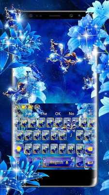 Emulate Android APK blue gold butterfly keyboard theme