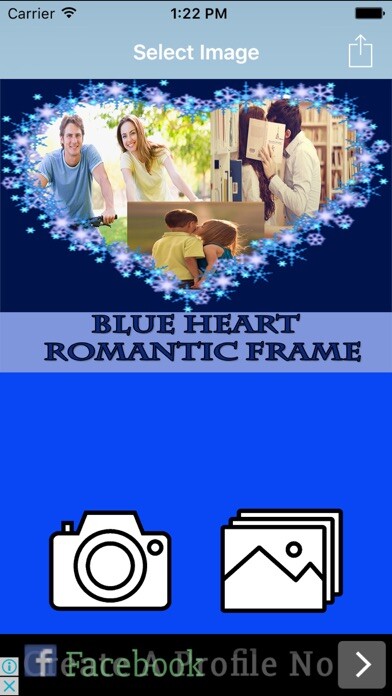Emulate iPhone app Blue Heart Romantic Photo Frame using MyAndroid Emulate iPhone app Blue Heart Romantic Photo Frame using MyAndroid