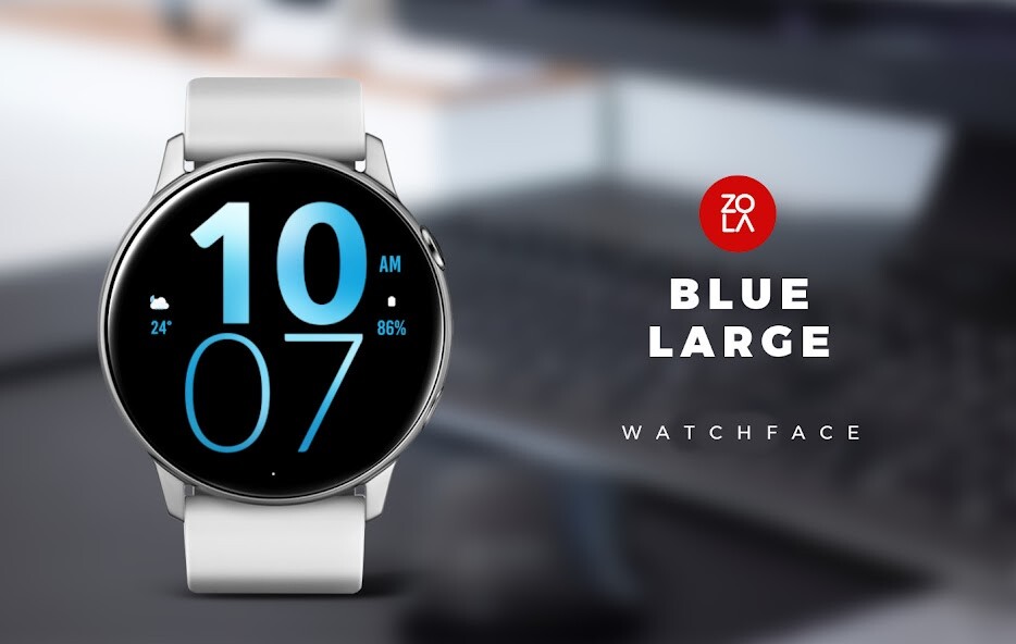 Run android online APK Blue Large Watch Face from MyAndroid or emulate Blue Large Watch Face using MyAndroid