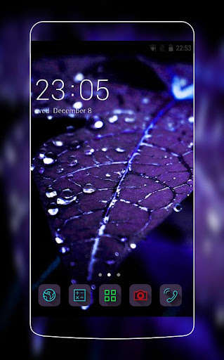 Emulate Android APK Blue Leaf Water Drop Theme HD