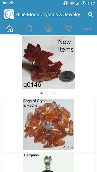 Emulate iPhone app Blue Moon Crystals & Jewelry using MyAndroid