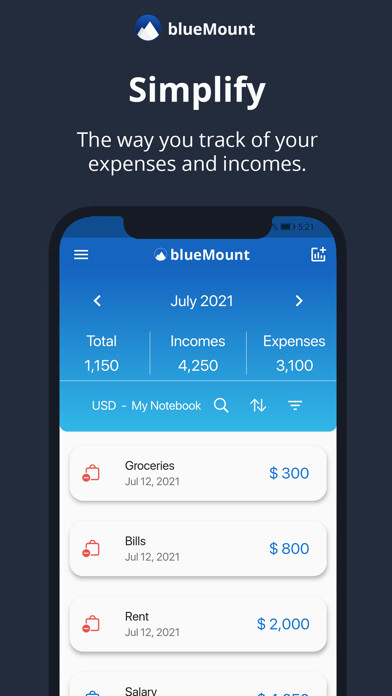 Emulate iPhone app BlueMount - Money manager using MyAndroid Emulate iPhone app BlueMount - Money manager using MyAndroid