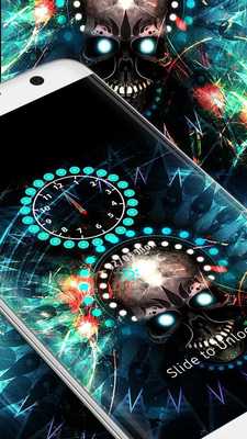 Emulate Android APK Blue Musical skull Locker Theme