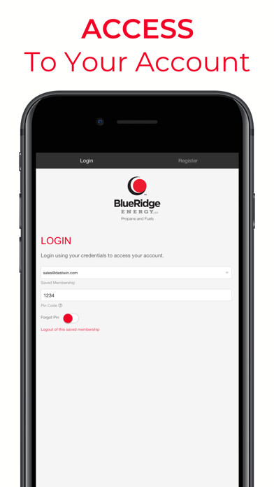 Emulate iPhone app Blue Ridge Energy using MyAndroid