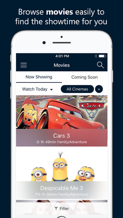 Emulate iPhone app Blue Room Cinebar using MyAndroid